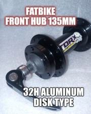 Fat bike front hub 135mm 32 hole, aluminum QR disc type with Skewer Torx Ebikes