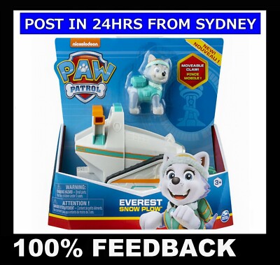 Genuine! PAW PATROL EVEREST SNOW PLOW Toy Everest Figure