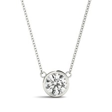 IGI Certified Lab-Grown Round Diamond Bezel Set Solitaries Diamond Pendants