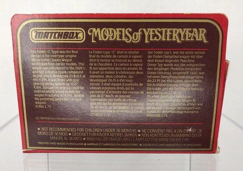 1984 Matchbox Models Of Yesteryear 1922 Foden Steam Lorry Truck Tate Y27 1:72 - Picture 7 of 11