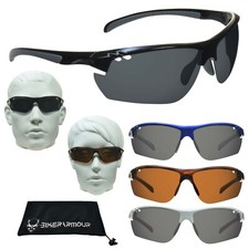 Polarized Wrap Sport Cycling Sunglasses Adjustable Nose Piece Fishing Golf