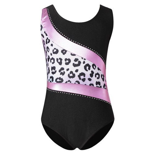 Kids Girl's Bodysuit Round Neck Sports Suit Competition Jumpsuit And Trousers - Picture 49 of 97