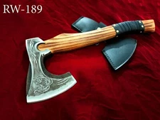 19" Base Camp Handmade Carbon Steel Survival Hunting Camping Viking Axe RW-189