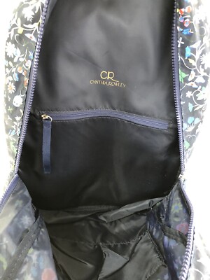 NWT Cynthia Rowley Wild Flowers Backpack Navy Blue Multi  display picture 3