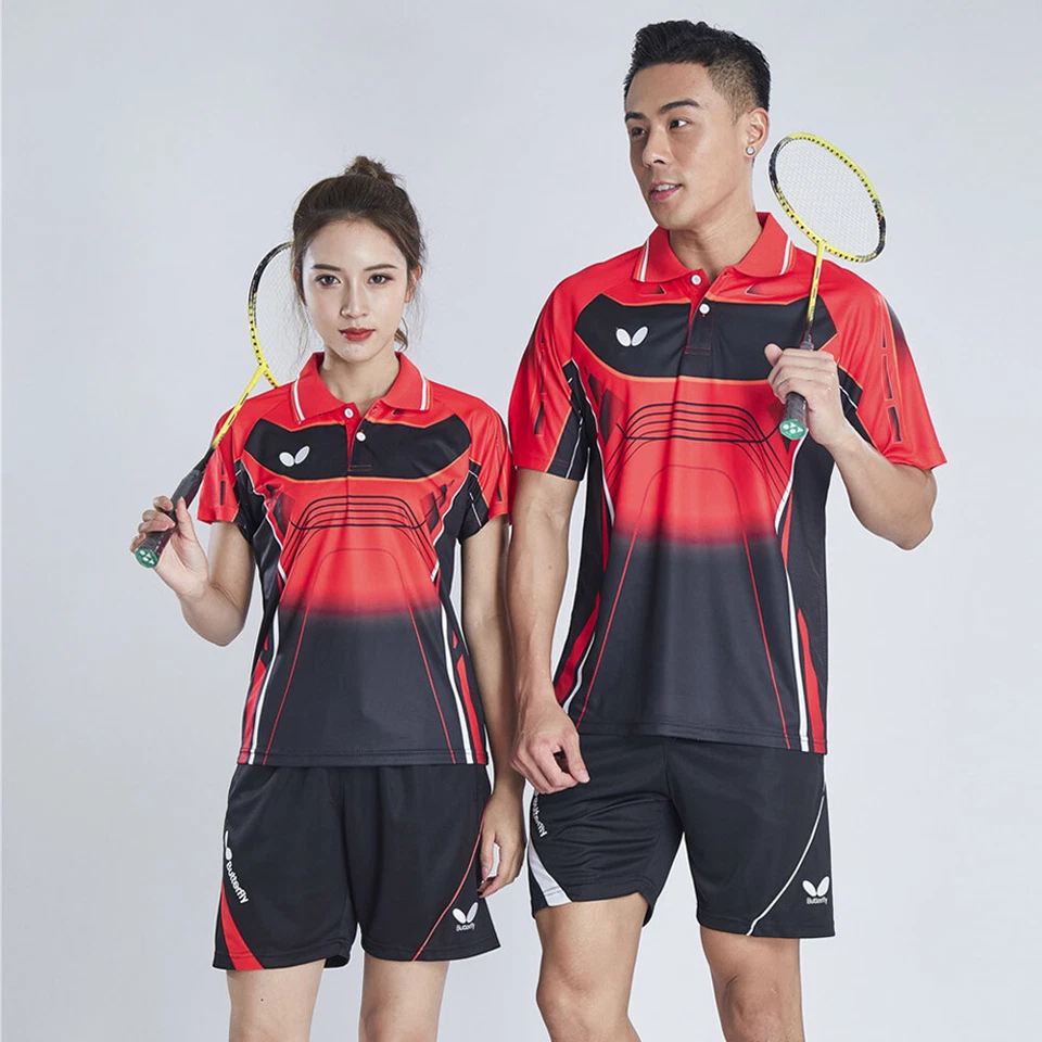 Nuevo Butterfly Tenis de Mesa Camiseta y Pantalones Cortos Traje Deportivo Secado Rápido Adulto Niño Foto 4 de 4