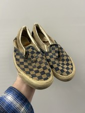 Vintage 80s Vans Checkered Slip On Made In USA Dog Town Grunge Men's 7