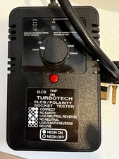 Turbotech ELCB / Polarity Socket Tester Wiring Earth Neutral Live Neon Lights
