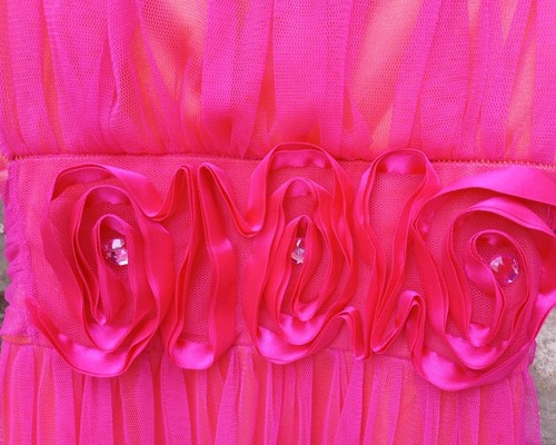 Vtg Y2K My Michelle Sz 16 Jr Tangerine And Hot Pink Short Sheer FairyCore Prom - Picture 3 of 11