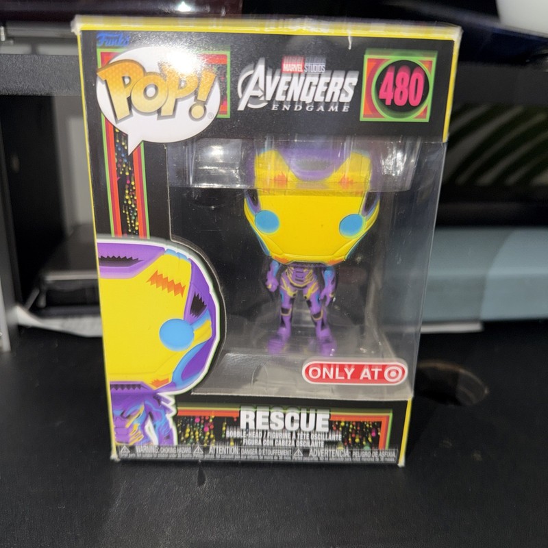 Funko Pop! Marvel Avengers - Rescue #480 Blacklight Target Exclusive + Protector