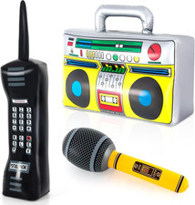 Inflatable Phone,Inflatable Radio Boombox Microphone,80S 90S Party Decorations,H