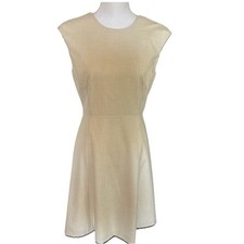 Antonio Melani OLIVIA Cap Sleeve Size 4 Lined Midi Dress A-Line Dune Ivory NWT