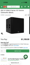 QSC E118SW 18 Inch Passive Subwoofer 3200W High Output Pro Audio Speaker System