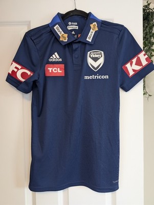 Adidas Melbourne Victory FC Heim Fußball Trikot Blau Kurzarm Erwachsene Größe S