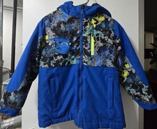 Swiss Tech Boys Reversible 3 in 1 Coat Blue Yellow Hooded Winter Puffer Size S