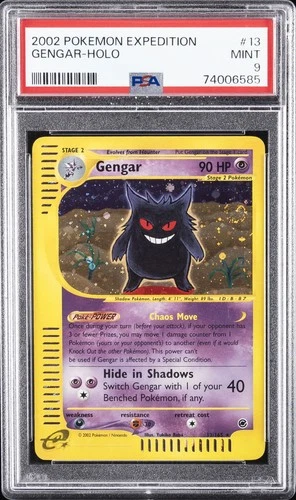 2002 POKEMON EXPEDITION #13 GENGAR-HOLO PSA 9