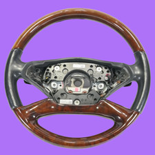 10-14 Mercedes W221 S400 S550 Steering Wheel Wood Trim Black Wpaddle Shifters