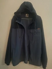 Sz L large jacket Mens  Hooded Windbreaker Outdoor Lightweight Coat blue