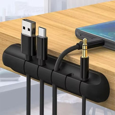 Silicone USB Cable Organizer Desktop Management Clips Wire Cord Holder System