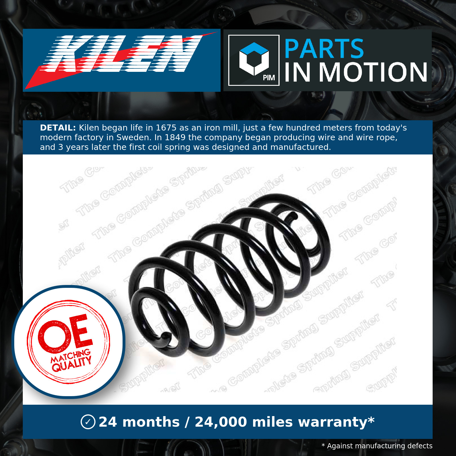 Coil Spring fits OPEL COMBO 1.4 Rear 2004 on Z14XEP Suspension Kilen 424203 New