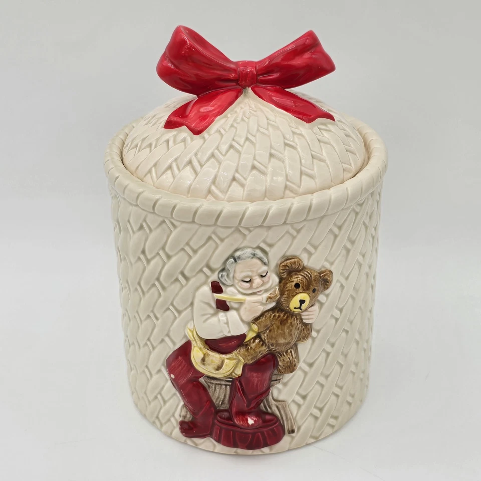 Gibson Saludo Santa Bote Cerámica Caramelo Tarro De Colección Navidad Otagiri Japón Foto 4 de 4