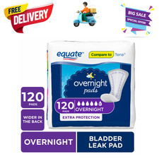 Equate Women Overnight Incontinence Pads 120 Count Unscented Absorbency