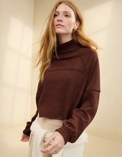 Aerie New Heights Turtleneck Cropped Sweatshirt