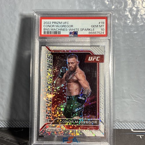 Conor McGregor | PSA 10 White Sparkle | Bonus Machines | 2022 Panini Prizm UFC 