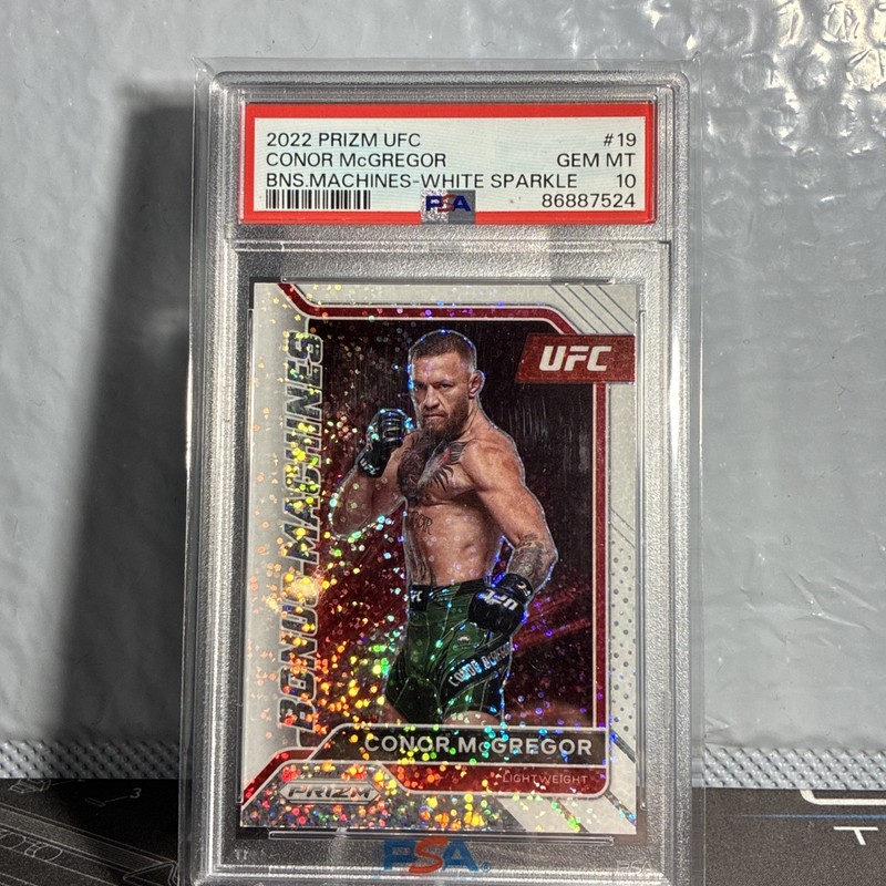 Conor McGregor | PSA 10 White Sparkle | Bonus Machines | 2022 Panini Prizm UFC