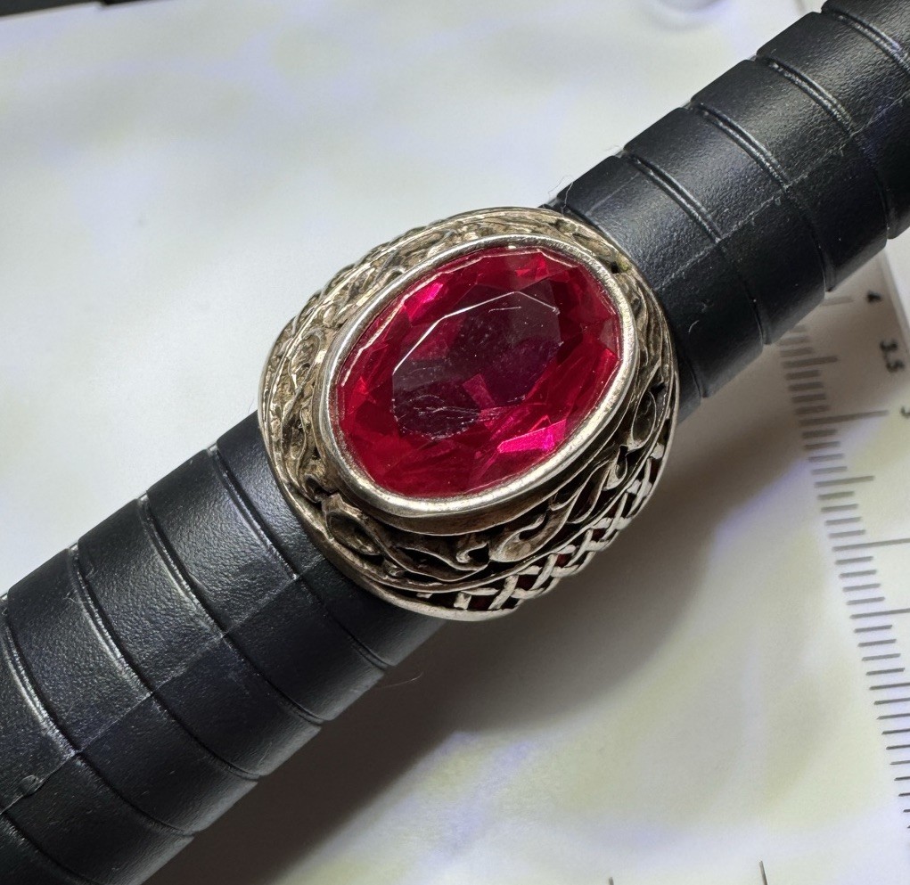 Vintage Original Soviet Solid Silver 875 Ring Rub… - image 8