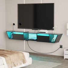 Floating TV Stand with Power Outlet, 63" Floating Entertainment