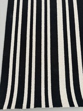 Striped 100% Wool Loop  Carpet. Ideal Stair Runner. 100cm Wide. Black and beige
