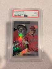 2019 Topps Fire H. Aaron/Mike Trout Lasting Legacies PSA 9 Mint
