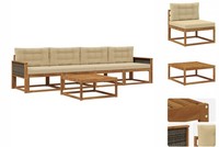 Outdoor-Sofagarnitur Mit Kissen 5 Pcs Natur Und Beige