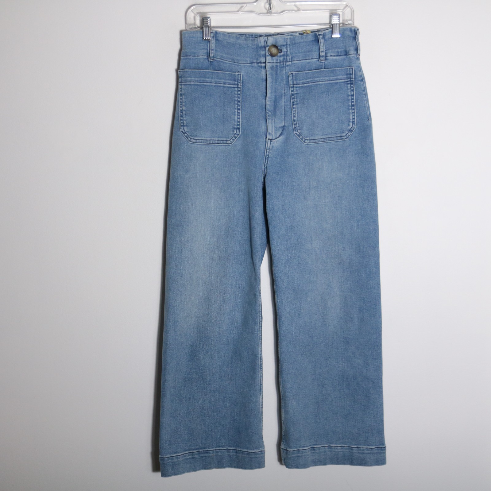 Anthropoloige Maeve Colette High Rise Wide Leg Trouser Jeans 28 Light Wash Ankle