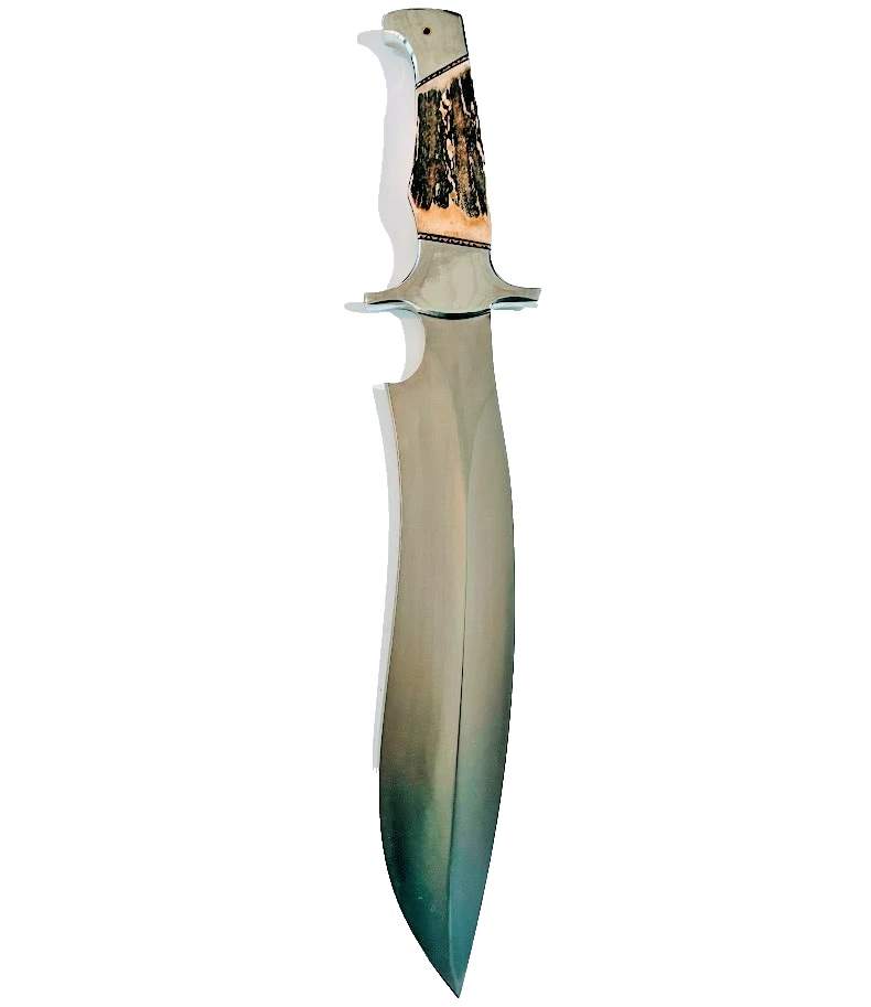 Cubiertos de impacto hechos a medida Sasquatch 18" Bowie cuchillo mango de hueso cuchillos hechos a mano Foto 2 de 4