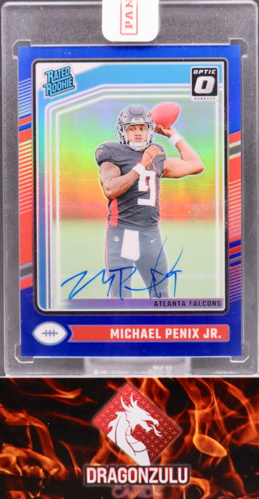 2024 Panini Donruss Optic Michael Penix Jr Rated Rookie Blue Auto /99