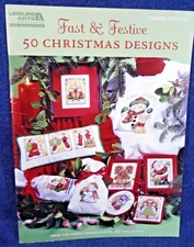 Fast & Festive 50 Christmas Designs Leisure Arts 5522 Cross Stitch Pattern Book
