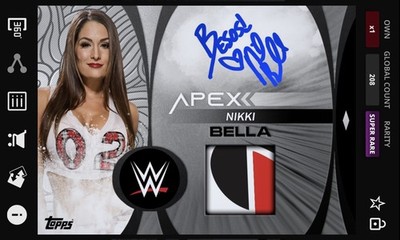 Nikki Bella - Gray Signature Relic SR 1000cc Topps WWE Slam Apex 25 Digital