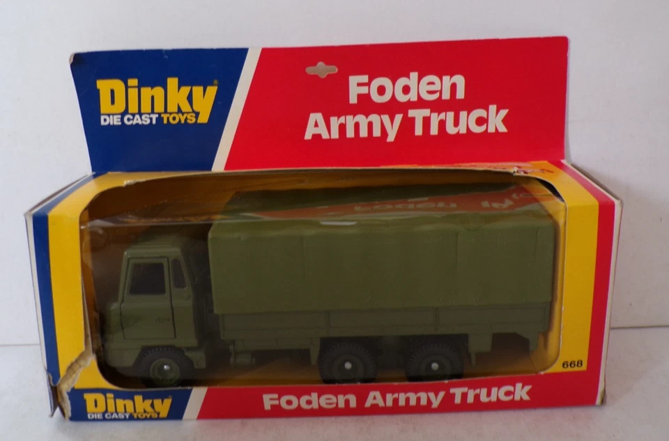DINKY TOYS 668 FODEN ARMY TRUCK GREEN VERY NEAR MINT BOXED 1976 - Image 2 of 4
