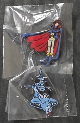 Captain Harlock And Arcadia Pin Set Of 2 Galaxy Express Leiji Matsumoto Sealed 