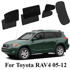 Black Sun Shades For Toyota Rav4 05-12 Front Rear Port Back Windows Sun Blind