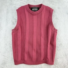 Nicole Miller Collection Top Women Small Burgundy Knit Ribbed Sleeveless Cropped