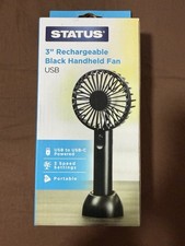 Mini Hand-held Cooling Fan USB Rechargeable, 3-Modes, White