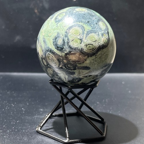 329G Bola de ojo de pavo real natural Cuarzo Cristal Esfera de curación Reiki + Soporte - Imagen 2 de 18