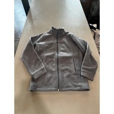 Columbia Womens Gray Full Zip Fleece Jacket Mock Neck Size M 10/12