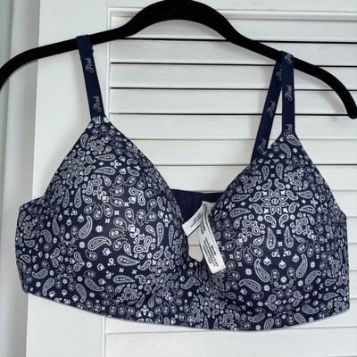 Victoria s Secret Pink  38D Bra wireless  wear every where navy Print