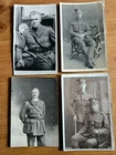 4 WW1 Military standard size post cards depicting soldiers