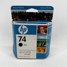 HP 74 Black Ink Cartridge Vivera Original Genuine Printer Ink New Sealed Box OEM