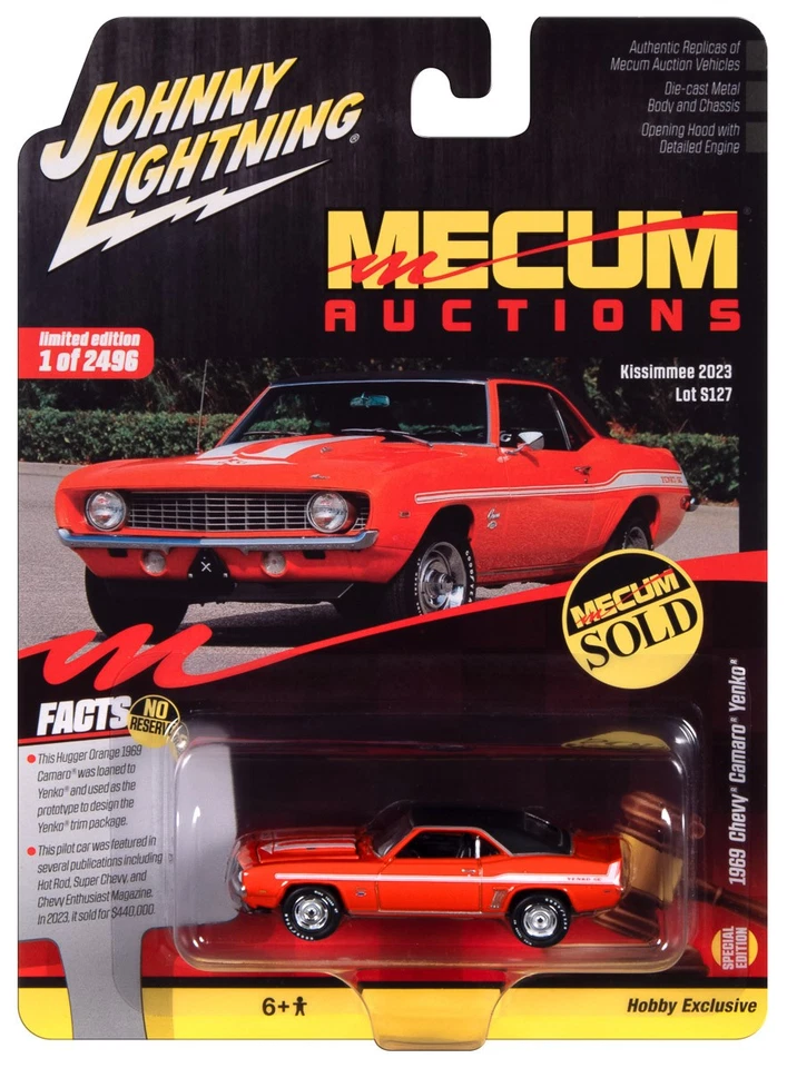 Johnny Lightning Mecum 1969 Chevy Camaro Yenko - Hobby 1:64 Scale Diecast Car - Image 2 of 4