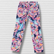 Lilly Pulitzer Womens Size 2 Floral Print Pants Colorful Tropical Resort